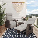 Grand patio Outdoor Reclining Chairs with Extended Footrest 2-Piece Adjustable Patio Wicker - Photo 1