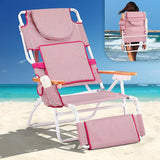 Bonnlo Deluxe 3-in-1 Beach Chair, Tanning Chair with Face Hole, Sunbathing Lounge Chair Outdoor, Adjustable Footrest - Photo 1