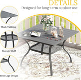 VICLLAX 37.8" Square Outdoor Patio Table, All Weather Metal Outdoor Dining Table for Lawn Garden - Photo 4
