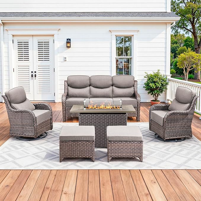 Luxury Patio Furniture Set with 42.5" Fire Pit Table - Photo 1