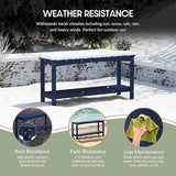 WestinTrends Malibu 55" Outdoor Patio HDPE Adirondack 2-Tier Shelf Console Table, Navy Blue - Photo 4