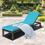 DORTALA Outdoor Pool Chaise Lounge Chair, Metal Rattan Lounger Recliner Chair W/Wheels - Photo 2