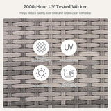Set of 6 Gray Outdoor Chaise Lounge Chairs, Wicker Patio Lounge Chairs with Adjustable Backrest and Wheels - Photo 6