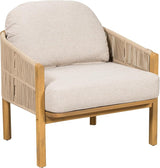 Christopher Knight Home Grotta Acacia Wood Patio Accent Chair Set of 2, Wooden Lounge Chair Outdoor - Photo 5