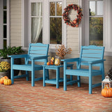 Patio Chairs Set, 3 Pieces Weatherproof HIPS Outdoor Furniture - Photo 2