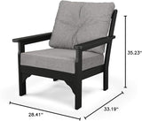 POLYWOOD® Vineyard Deep Seating Chair in Black/Grey Mist - Photo 3