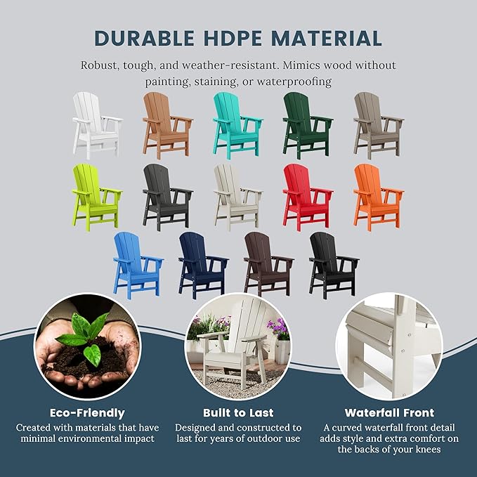 WO WESTIN OUTDOOR HDPE Laguna Adirondack Casual Patio Dining Chair,Sand