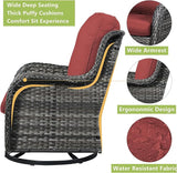 Rilyson Patio Furniture Swivel Chairs Set - 7 Piece Wicker Rattan Outdoor Sectional Conversation Sets with 4 Swivel - Photo 4