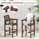 Tangkula Patio Adirondack Chairs Set of 4, HDPE Bar Height Chair with Wide Armrests & Footrest - Photo 7