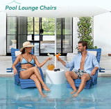 Pool Lounge Chairs, Shallow Water 8-10 Inches Deep, HDPS Fade Resistant Pool Tanning Chair with Armrest, Cup Holder - Photo 3