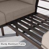 Gotland Aluminum Patio Furniture Set with Rectangular Coffee Table - Photo 3