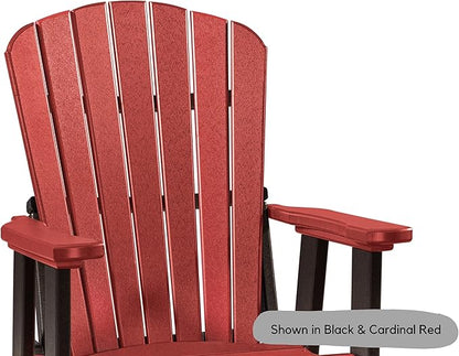 DutchCrafters Slat Fan Back Poly Adirondack Swivel Glider Outdoor Patio Chair (Black & Aruba Blue)