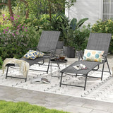 Tangkula Outdoor Lounge Chairs Set of 2, Patio Folding Chaise Recliner with 6-Level Backrest - Photo 4