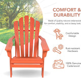 Shine Company Westport Wooden Adirondack Chair, Outdoor Patio Firepit Chairs, Back & Seat Pre-Assembled, Organic Pumpkin - Photo 2