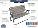 Camp & GO 16.5" High Seat Outdoor Double Wide Loveseat Web Folding Chair, Blue/Red - Photo 9