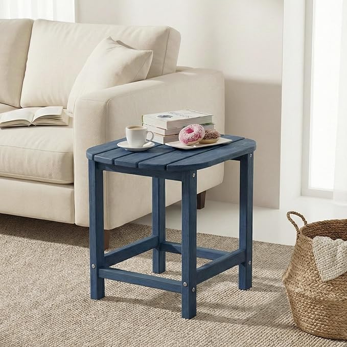 Outdoor Adirondack Side Table for Patio Porch Pool, 18" HDPE Weather Resistant End Table for Backyard and Indoor Use - Photo 5