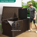 YITAHOME 230 Gallon Large Deck Box with Divider & Side Handles, Outdoor Double-Wall Storage for Patio Furniture Cushions - Photo 4
