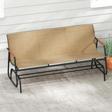 Tangkula 3-Person Outdoor Glider Bench, Patio Gliding Loveseat with Breathable Fabric Seat - Photo 2