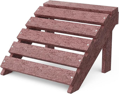 Wildridge Classic Footrest, Cherrywood - Outdoor Weather Resistant HDPE Ottoman for Adirondack Chair
