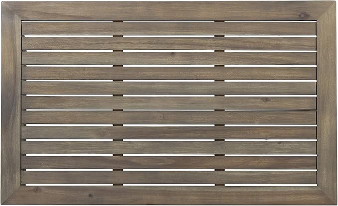 GDFStudio Outdoor Acacia Wood Coffee Table, Gray