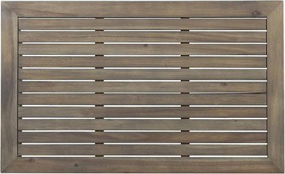 GDFStudio Outdoor Acacia Wood Coffee Table, Gray