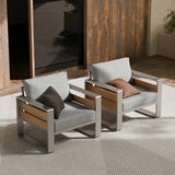 ZANDOR Aluminum Outdoor Patio Furniture - 2 Pcs Armchair - Photo 1