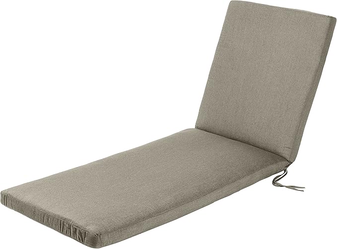 Sunbrella Chaise Lounge Chair ,Outdoor Furniture for Patio, Weather Resistant & Quality Fabric, Back Rest Lounger & Folding Set, Lawn, Beach & Pool Beds (Dove, Acrylic, 24"Dx74Wx3H)
