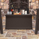 Suncast 30 Gallon Resin Outdoor Patio End Table Storage Box, Java, Made in the USA - Photo 7