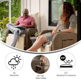 Flash Furniture Nemo Indoor/Outdoor Patio Wicker Rattan Recliner, Lounge Chair with Flip-Up Side Table, Set of 2 - Photo 5