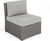 Martha Stewart Bedford Indoor-Outdoor Modular Patio Sectional Sofa Center Seat with Rattan Wicker Finish in Gray with - Photo 1