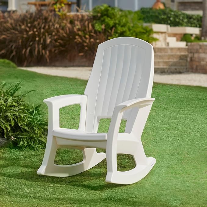 BrylaneHome Oversized 600 Lbs. Weight Capacity Resin Rocker - White