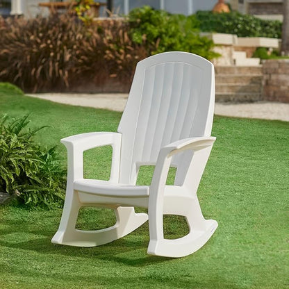 BrylaneHome Oversized 600 Lbs. Weight Capacity Resin Rocker - White