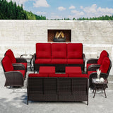Joyside Wicker Patio Furniture Set, 10 Piece Outdoor Furniture Set with Thickened Cushions, High Back, Deep Seating - Photo 6