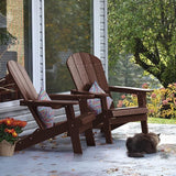 YEFU Adirondack Chair, Foldable Oversized Plastic Adirondack Chair Set of 4 with Cup Holder - Photo 2