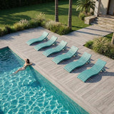 Pre-Assembled Folding in-Pool Lounge Chair, HDPE Outdoor Chaise Lounge with Cup Holder, Pool Lounge Chair for Poolside - Photo 1