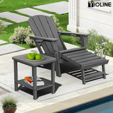 Patio Side Table, Outdoor HDPE Adirondack End Table for Patio,Outdoor Side Table for Backyard, Garden, Pool, Lawn,Grey - Photo 8
