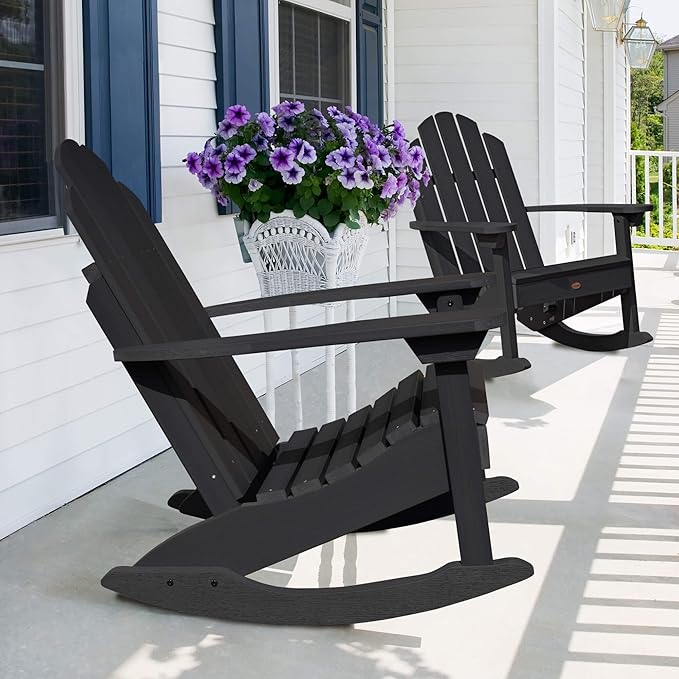 highwood Classic Westport Adirondack Rocking Chair, Black
