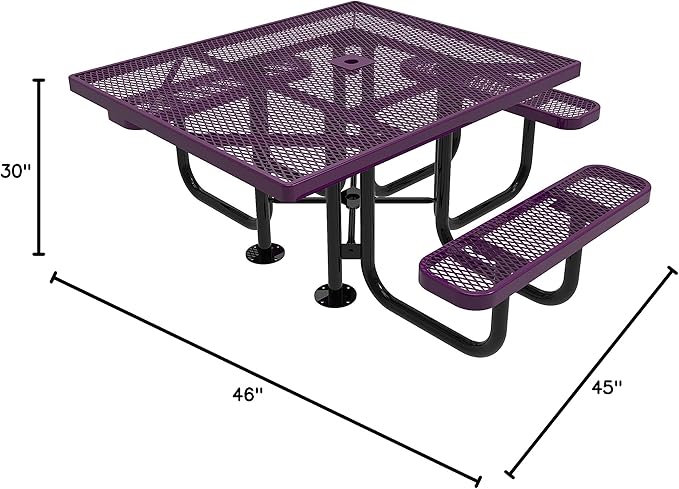 COATEDOUTDOORFURNITURE Heavy-Duty Portable ADA-Compliant Outdoor Picnic Table with Umbrella Hole - Photo 2