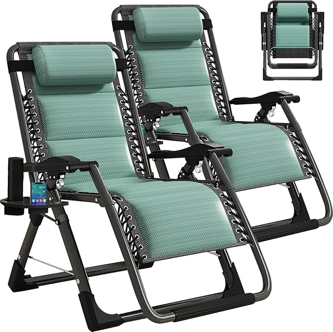 Slsy Zero Gravity Chair, Reclining Lounge Chair with Removable Tray for Indoor and Outdoor - Photo 1
