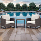 Rilyson Wicker Outdoor Patio Chairs Set - 3 Piece Rattan Patio Furniture Bistro Chairs Set with Waterproof Wicker - Photo 8