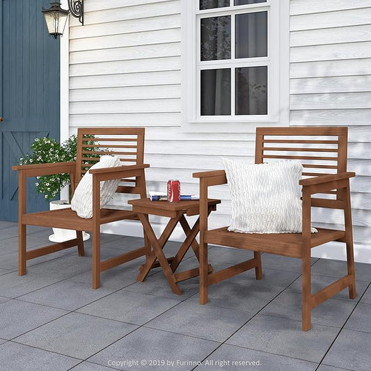 Furinno Tioman Teak Hardwood Outdoor Armchair Armchair w/o Cushion, FG161249R Set of Two
