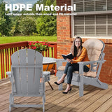 Adirondack Chairs Set of 2 with Cushions & Cup Holders, HDPE Weather Resistant Folding Adirondack Chair for Adults - Photo 6