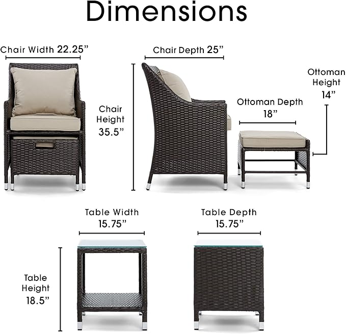 Serta Laguna Brown Resin Wicker Outdoor Patio Furniture Collection, Easy Assembly, Porch or Pool - Photo 3