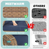 MEETWARM 3 Pieces Outdoor Wicker Rocking Chair Set - Photo 3