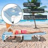 MOPHOTO Beach Lounge Chair, 5-Position Adjustable Tanning Chair with Face Hole - Photo 7