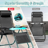 Homall Zero Gravity Chair Patio Folding Lawn Lounge Chairs Outdoor Lounge Gravity Chair Camp Reclining Chair with - Photo 4