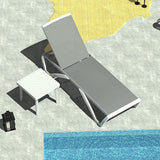 Domi Outdoor Lounge Chair, Aluminum Patio Chaise Lounge with 5 Position Adjustable Backrest and Wheels - Photo 1