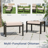 Gotland 5 Piece Patio Set, Aluminum Outdoor Swivel Chairs Set of 2 with 2 Ottoman 5.1’’ High-Resilience Seat Cushions - Photo 9