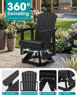 SERWALL Adirondack Swivel Glider, HDPE Glider Set of 4 for Outdoor, All-Weather Glider Rocking Chair for Porch, Balcony - Photo 5