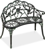 Best Choice Products Outdoor Bench Steel Garden Patio Porch Loveseat Furniture for Lawn, Park - Photo 1